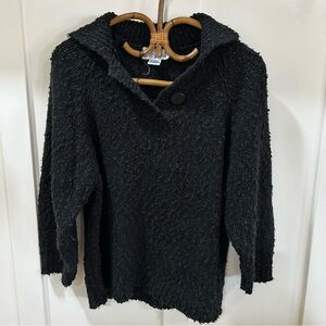 Vintage Erica North slub knit textured black sweater